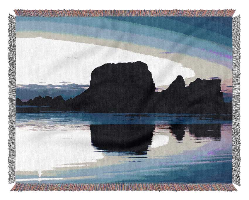 Moonlit Ocean Reflection Woven Blanket