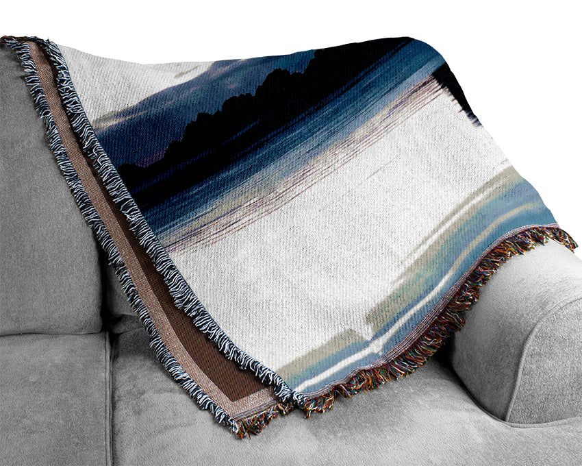 Moonlit Ocean Reflection Woven Blanket