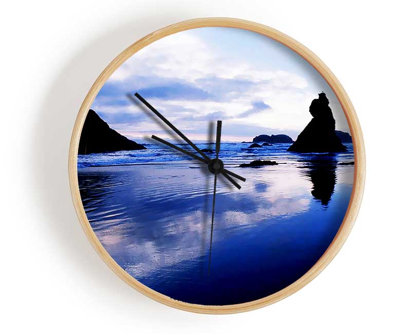 Blue Calm Clock - Wallart-Direct UK