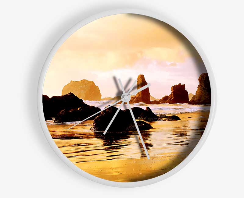 Mystical Ocean Rocks Clock - Wallart-Direct UK