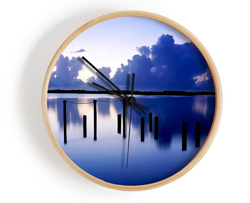 Tranquil Blue Lake Clock - Wallart-Direct UK