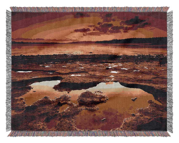 Orange Ocean Daybreak Woven Blanket