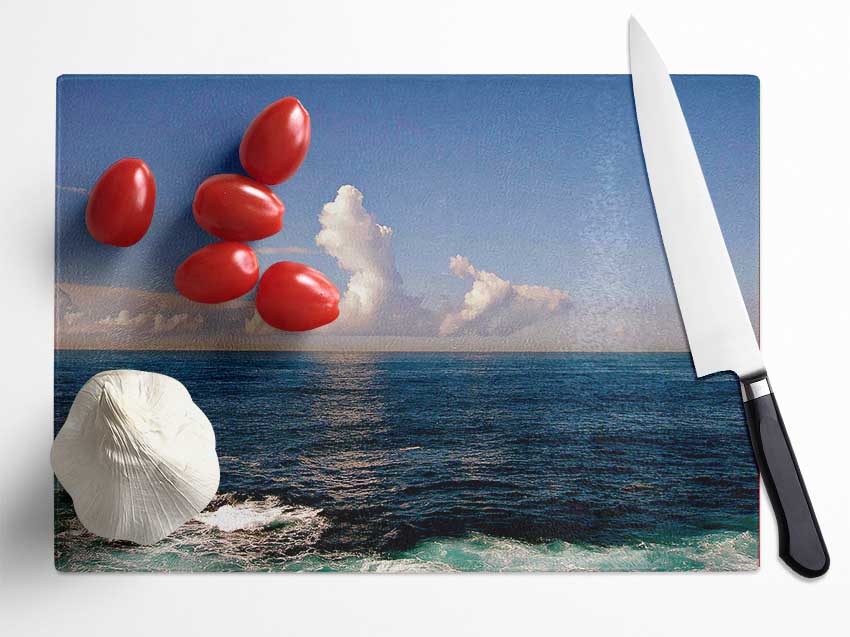 Ocean Breeze Glass Chopping Board