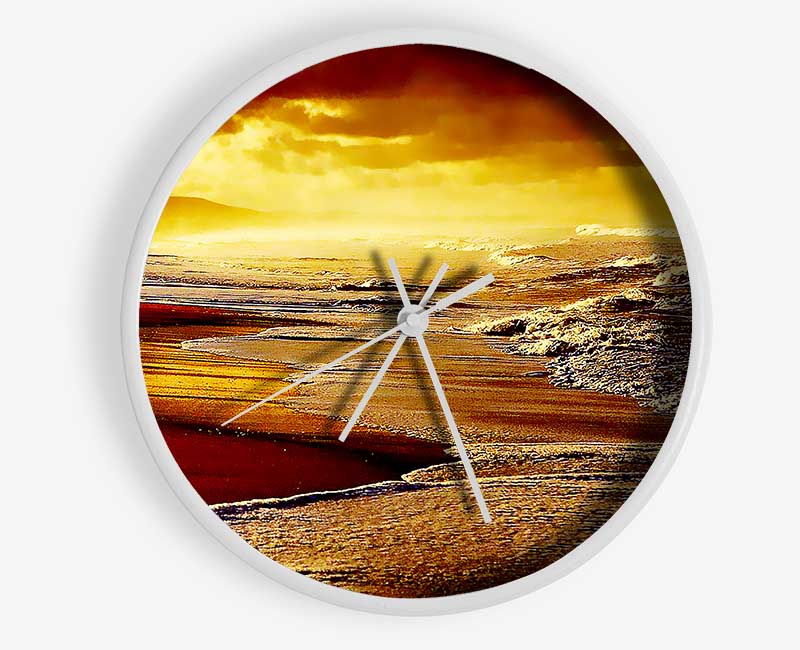 Red Ocean Storm Clock - Wallart-Direct UK