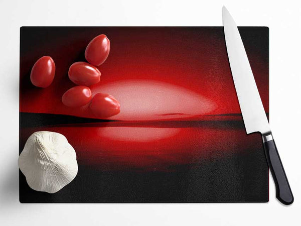 Red Distant Horizon Glass Chopping Board