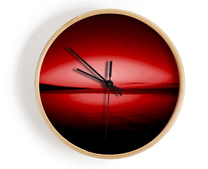 Red Distant Horizon Clock - Wallart-Direct UK