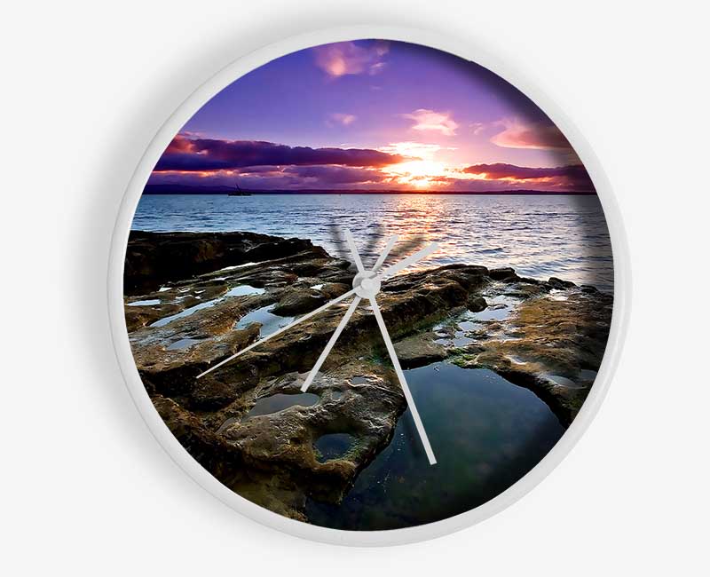 Auckland Sunset Clock - Wallart-Direct UK