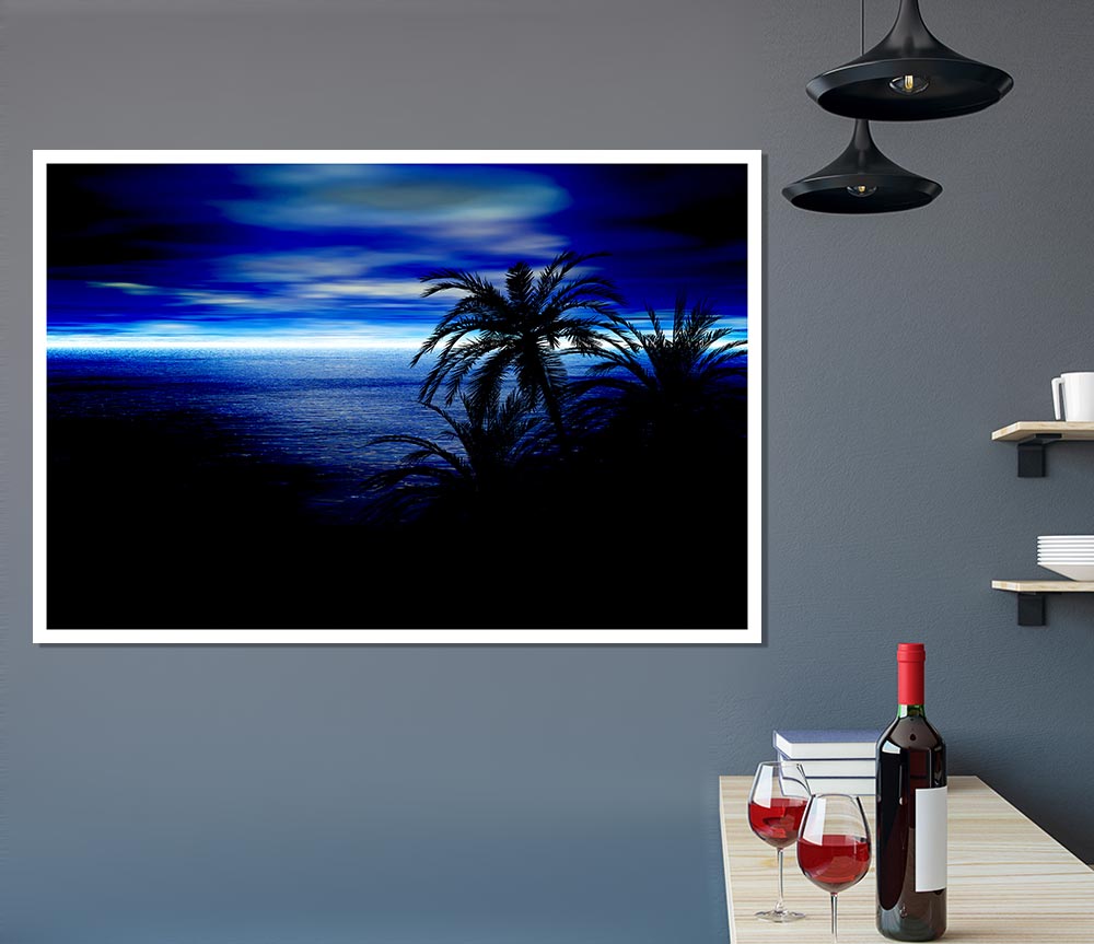 Blue Horizon Nights Print Poster Wall Art