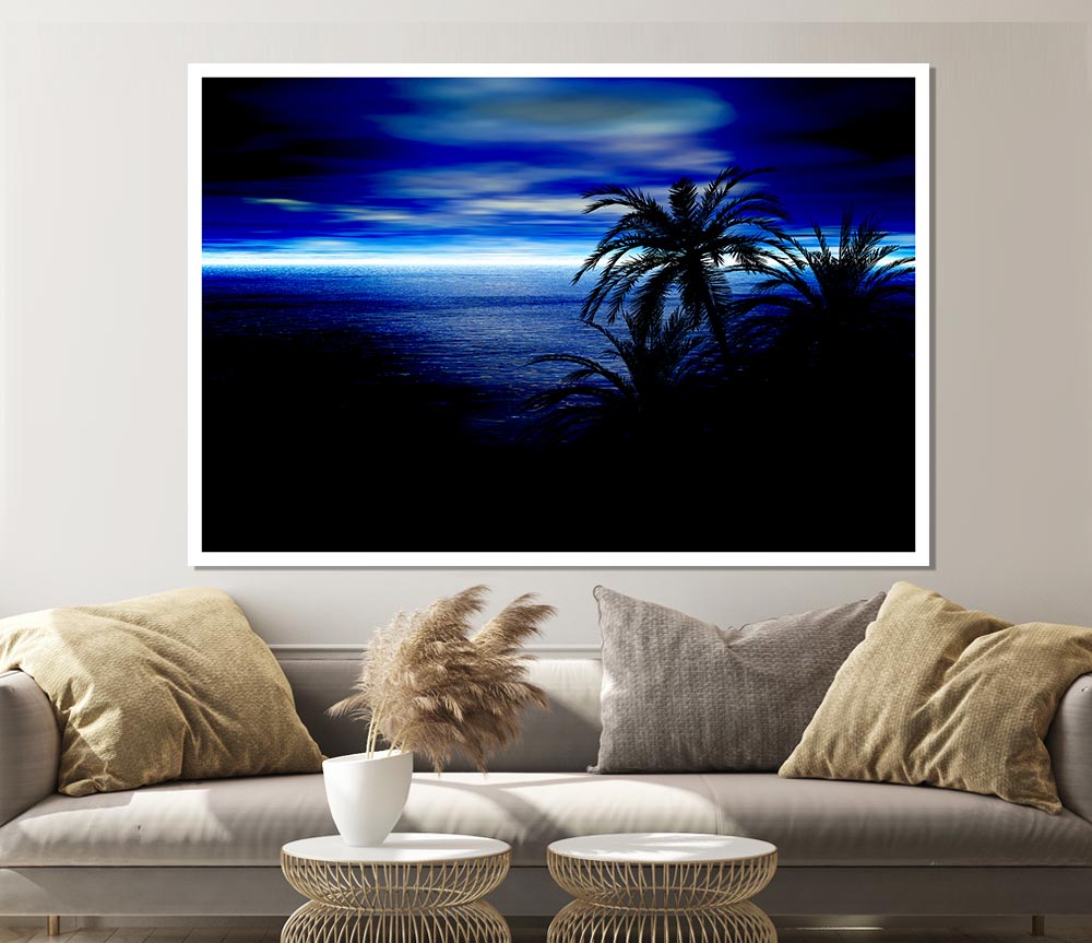 Blue Horizon Nights Print Poster Wall Art