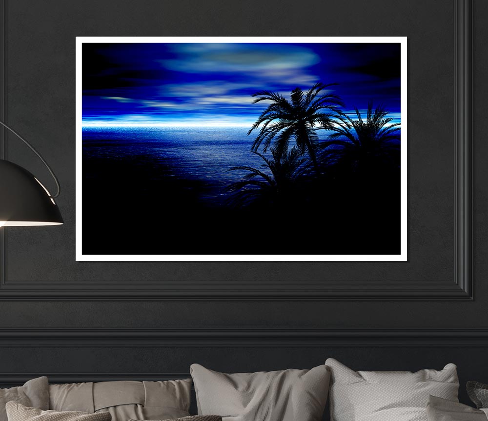 Blue Horizon Nights Print Poster Wall Art