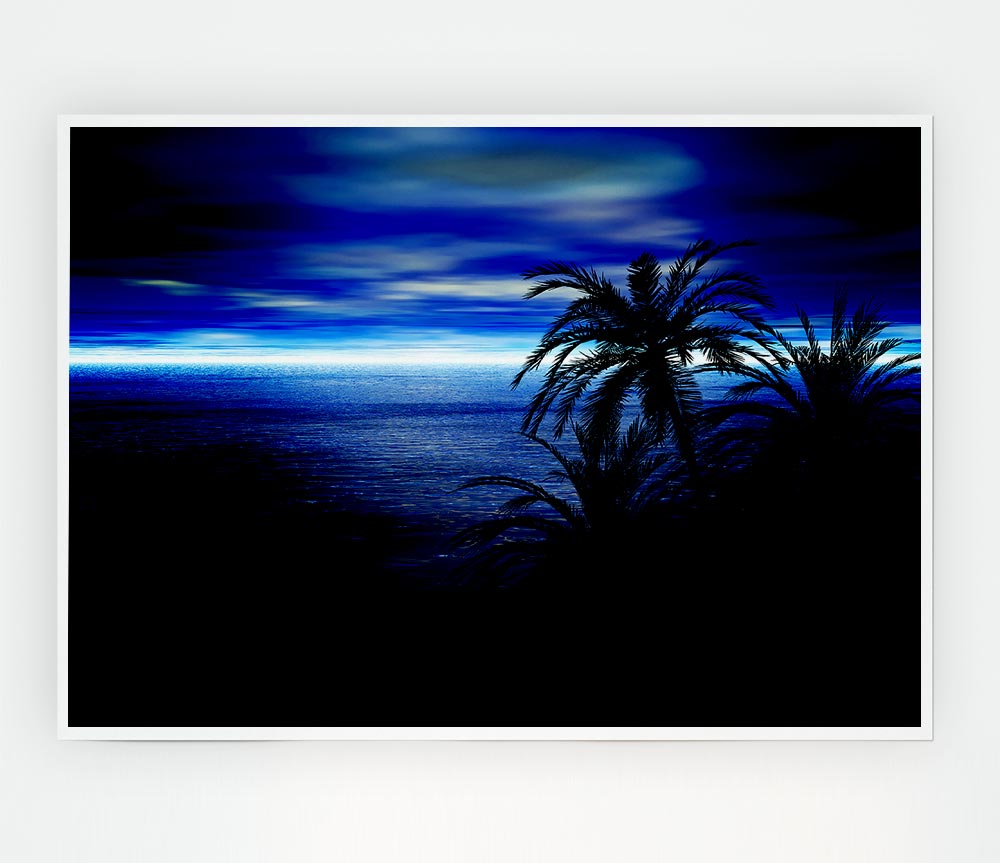 Blue Horizon Nights Print Poster Wall Art