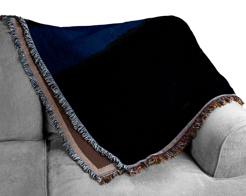 Midnight Blue Ocean Woven Blanket