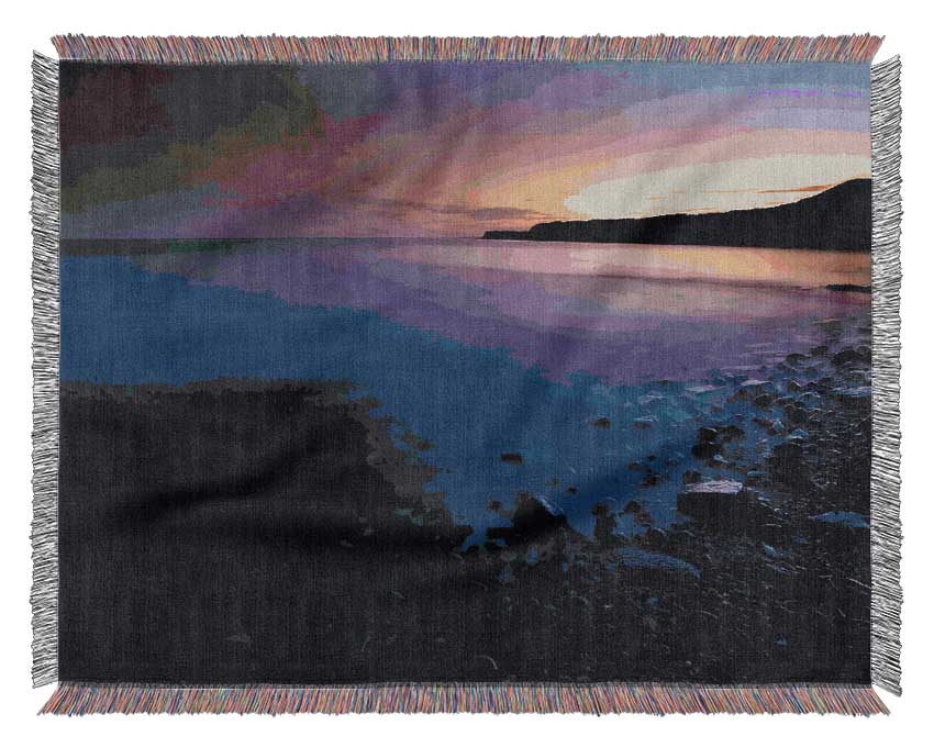 Midnight Blue Ocean Woven Blanket