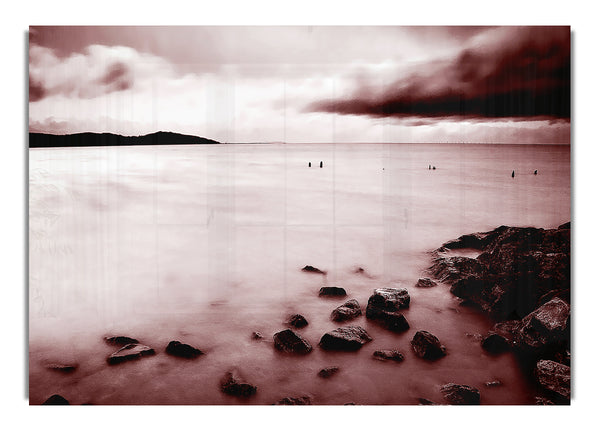 Misty Calm Ocean Rocks