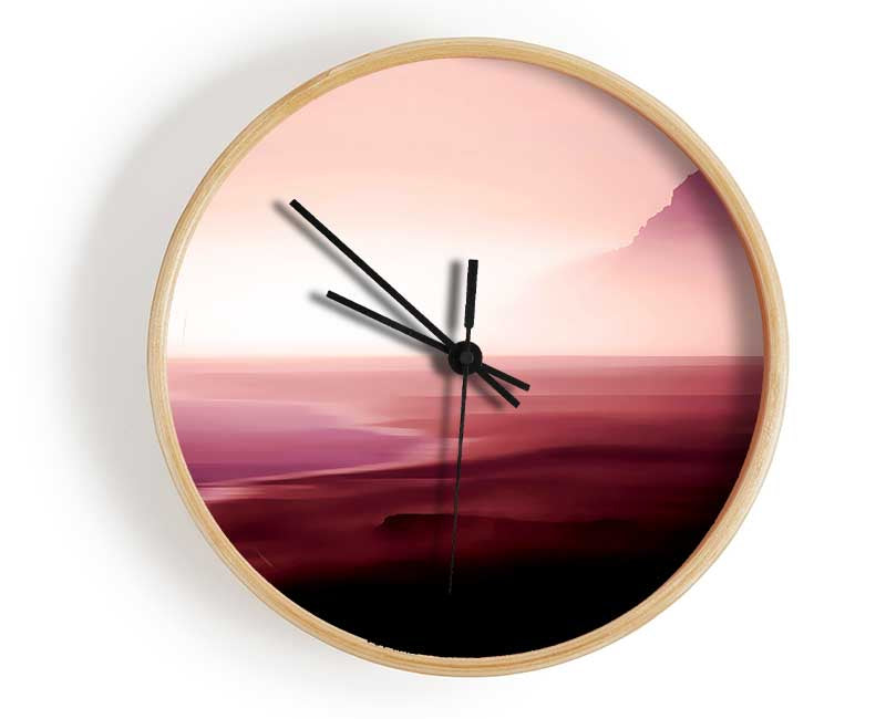 Pink Ocean Mist Clock - Wallart-Direct UK