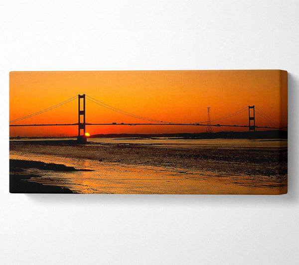 Bridge Afar Orange Sunset