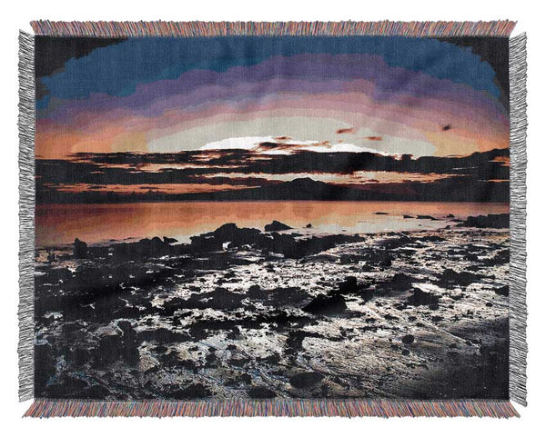 Sunrays Over The Ocean Sky Woven Blanket