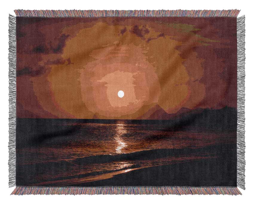 Caramel Ocean Sunset Woven Blanket