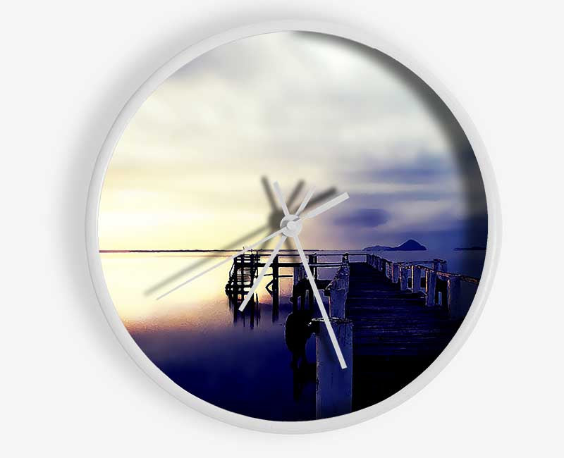 Calm Ocean Pier Clock - Wallart-Direct UK