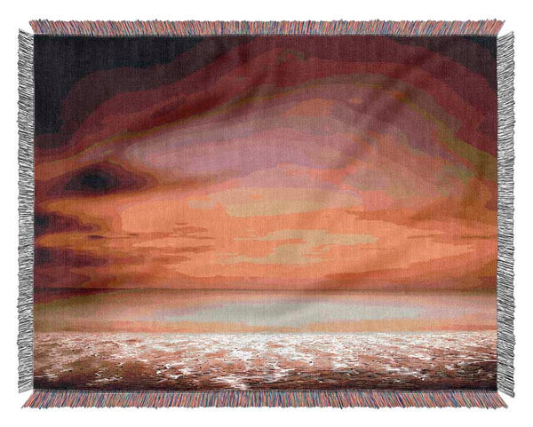 Ocean Calm Sunset Woven Blanket