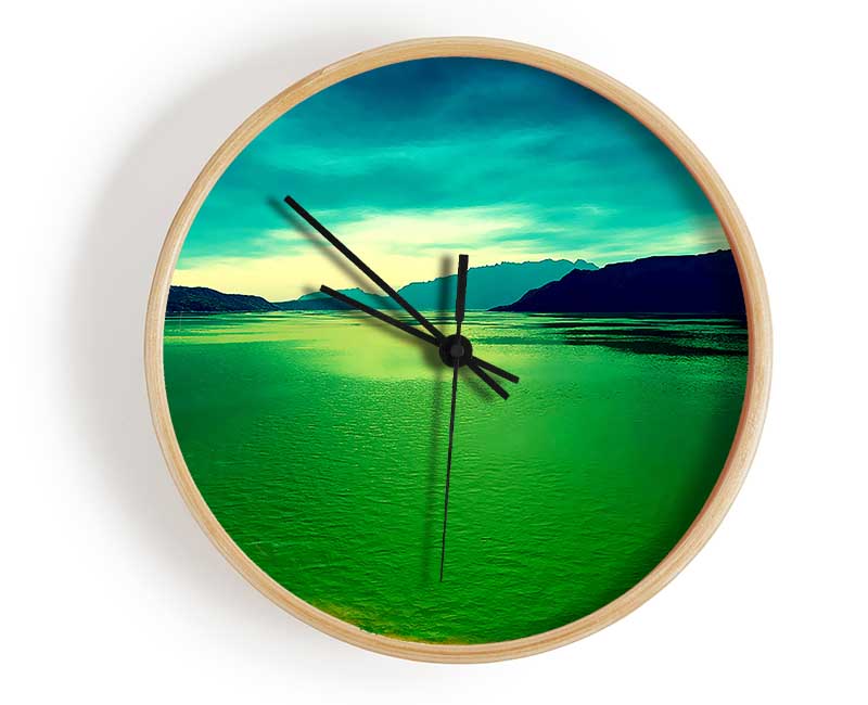 Green Ocean Bay Clock - Wallart-Direct UK