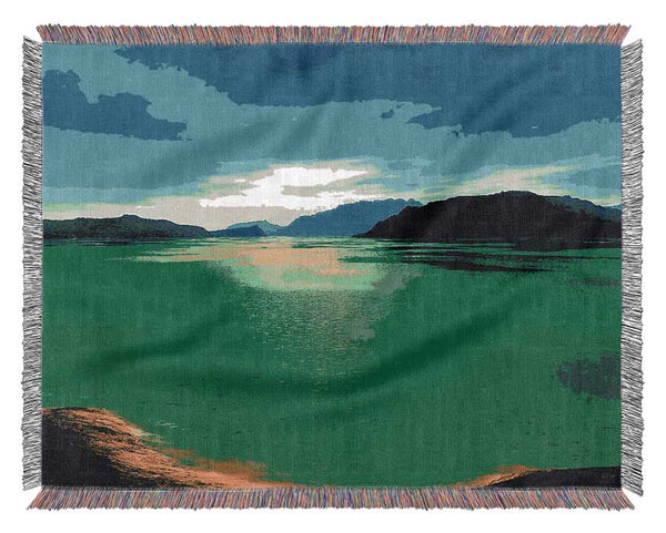 Green Ocean Bay Woven Blanket