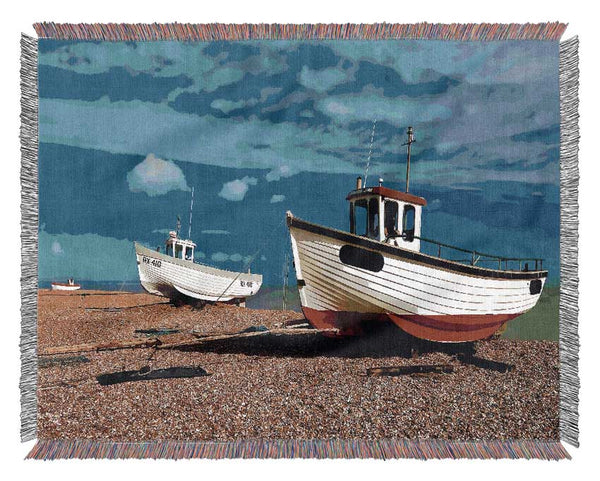 Fishermans Boat Hideaway Woven Blanket