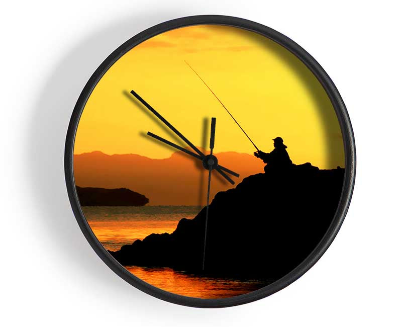 Fishing In The Golden Ocean Clock - Wallart-Direct UK