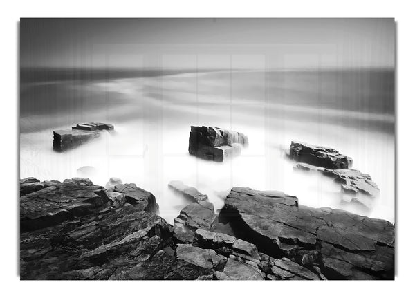 Surreal Ocean Rocks B~w