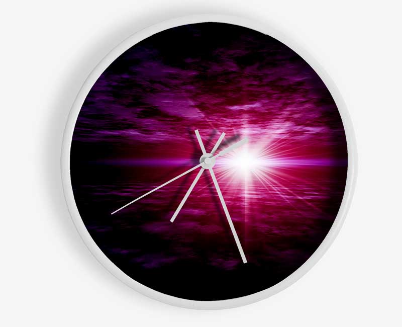 Pink Sun Star Skies Clock - Wallart-Direct UK