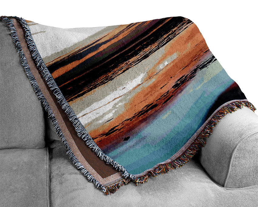 Rainbow Ocean Skies Blue Woven Blanket