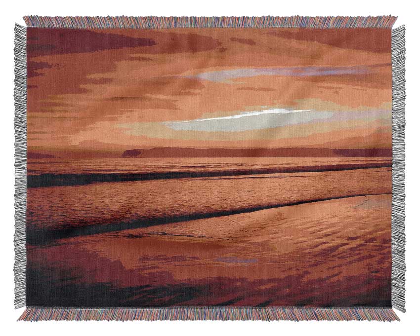 Orange Ocean Sands Woven Blanket