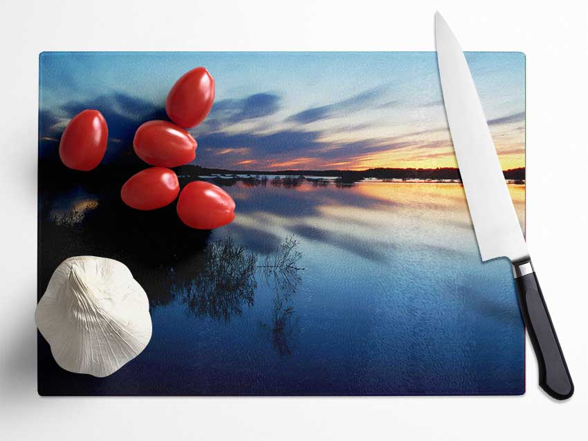 Ocean Sky Reflections Glass Chopping Board