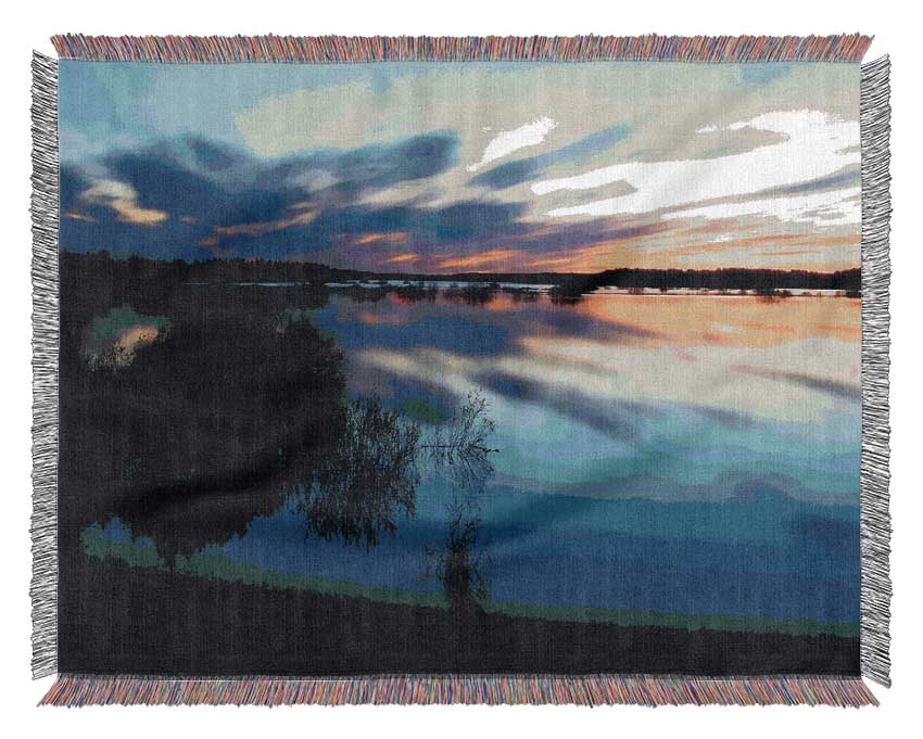 Ocean Sky Reflections Woven Blanket