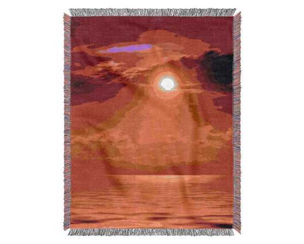 Orange Sun Blaze Skies Woven Blanket