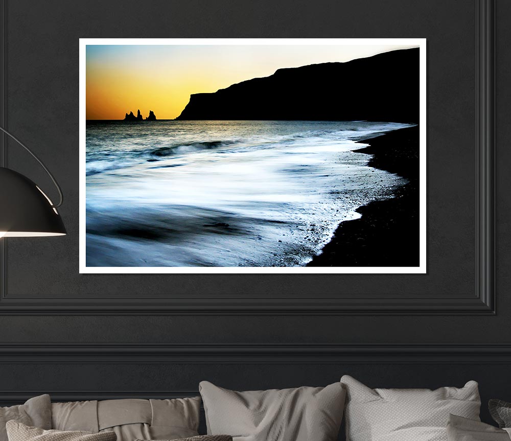 The Oceans Ebb At Dusk Print Poster Wall Art