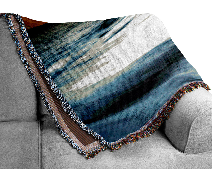 The Oceans Ebb At Dusk Woven Blanket