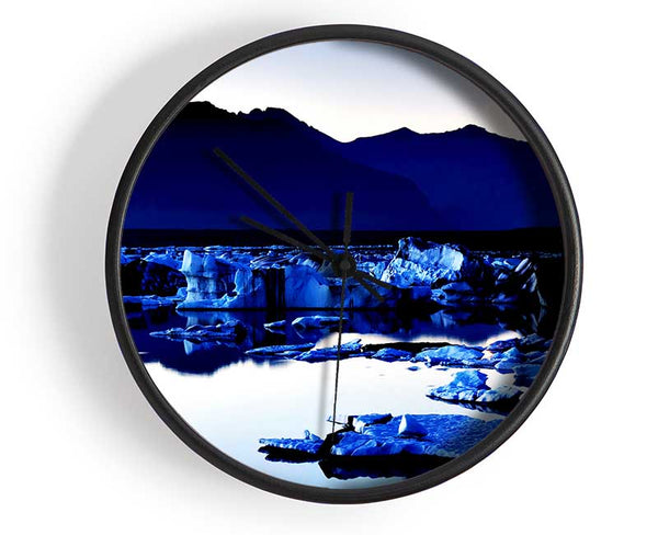 Blue Ice Calm Clock - Wallart-Direct UK