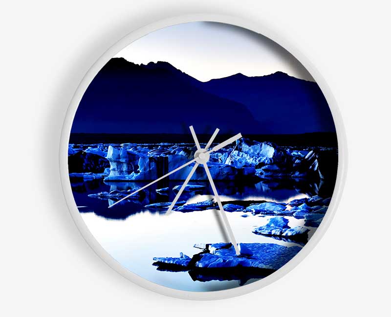 Blue Ice Calm Clock - Wallart-Direct UK