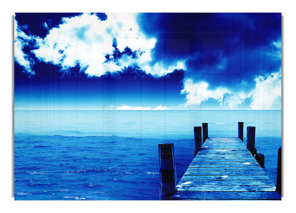 Boardwalk Ocean Blues Seascape Canvasb