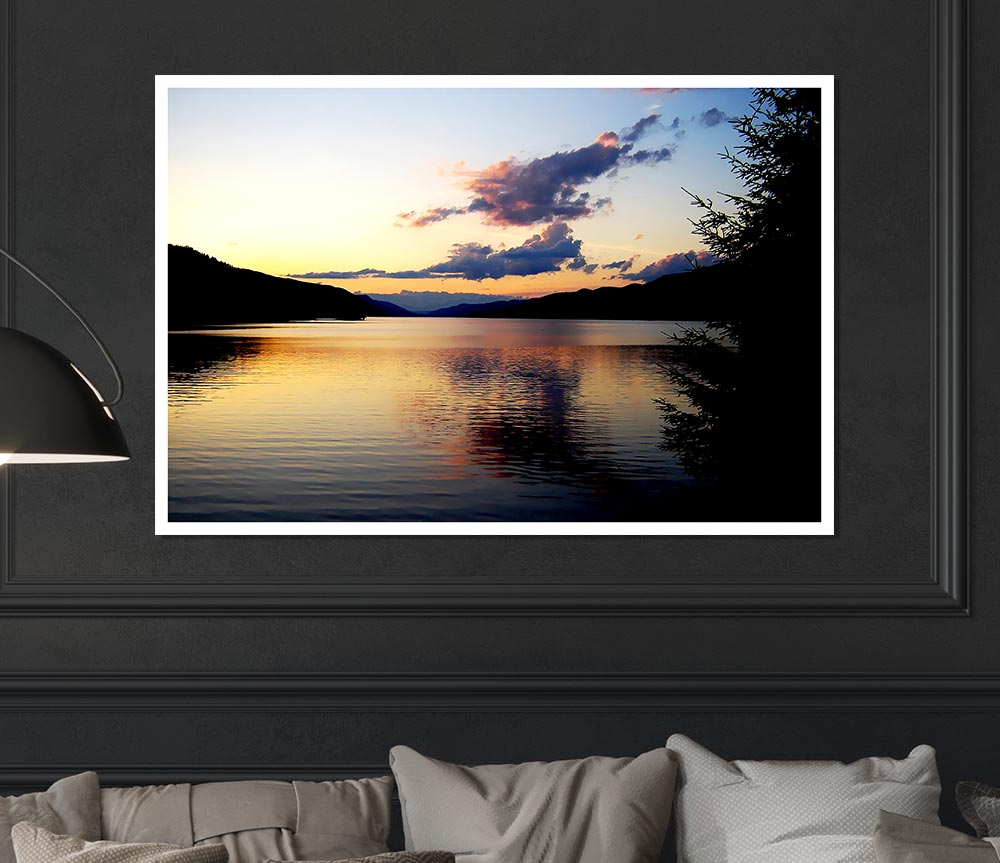 Tranquil Lake Reflections Print Poster Wall Art