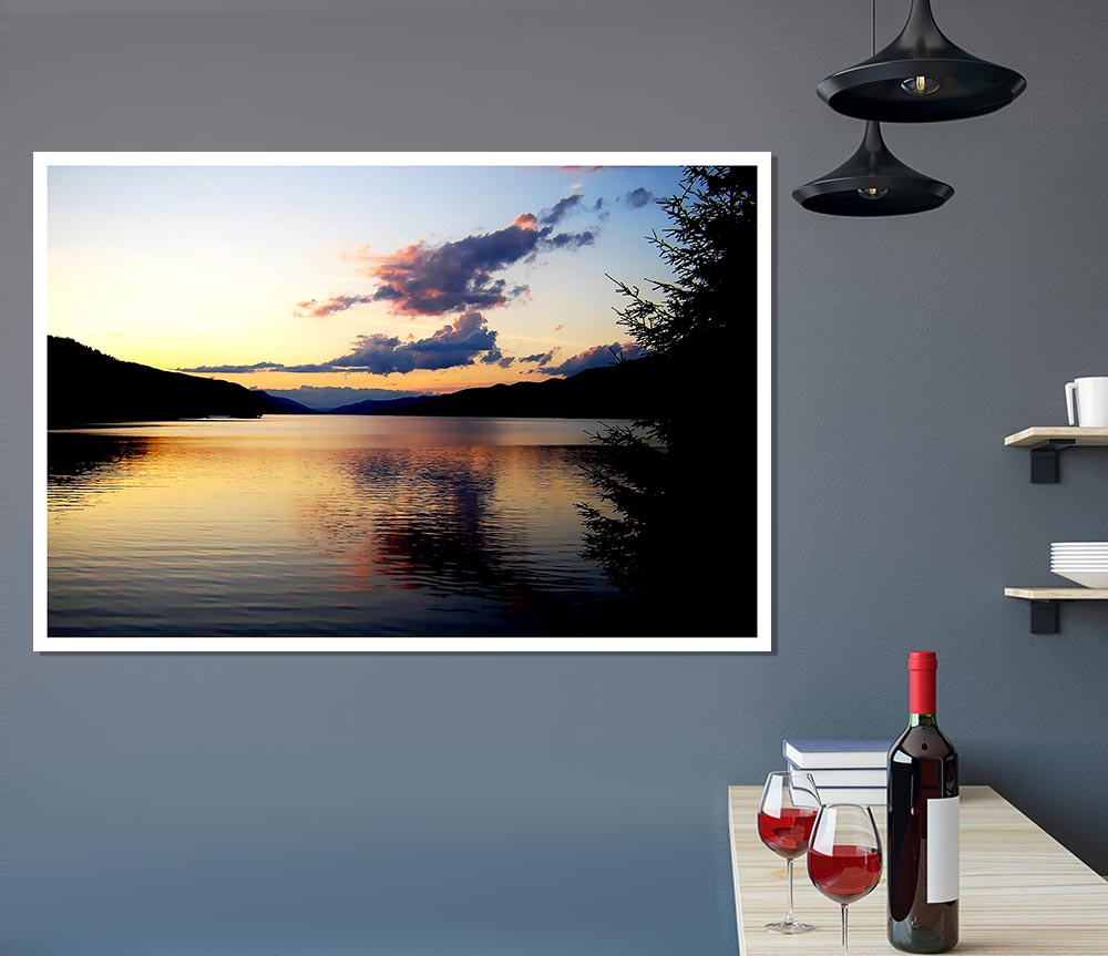 Tranquil Lake Reflections Print Poster Wall Art