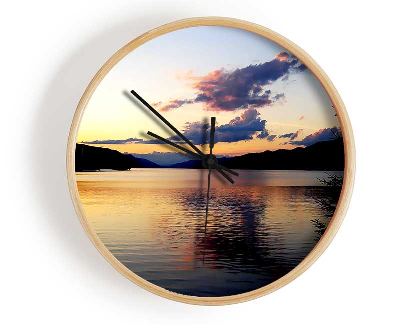 Tranquil Lake Reflections Clock - Wallart-Direct UK