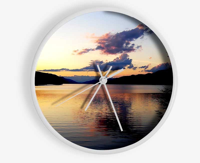 Tranquil Lake Reflections Clock - Wallart-Direct UK