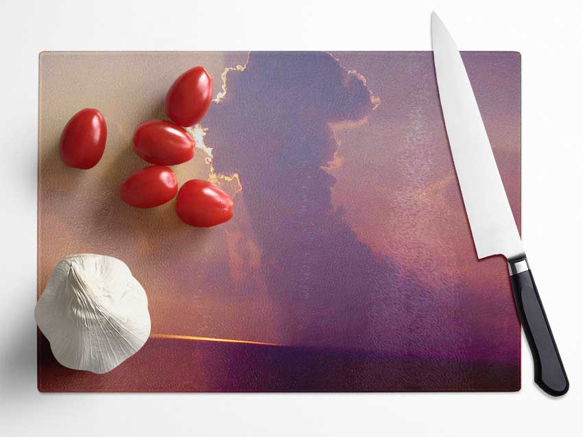 Mist Of The Ocean Cloud Glass Chopping Board