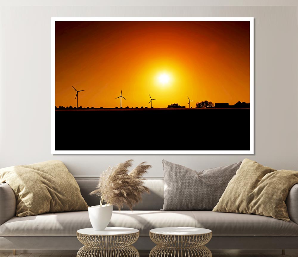 Caramel Sun Print Poster Wall Art