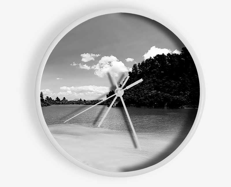 Hideaway Oceans B n W Clock - Wallart-Direct UK