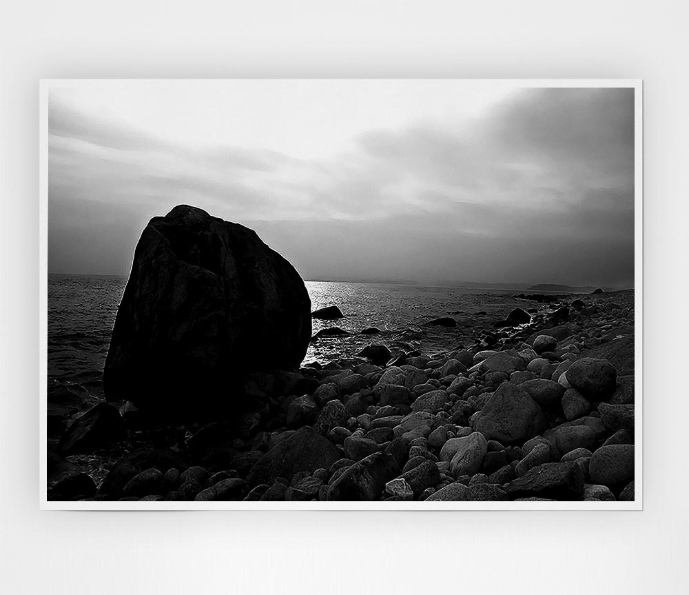 The Rock That Blocks The Sun B N W Print Poster Wall Art