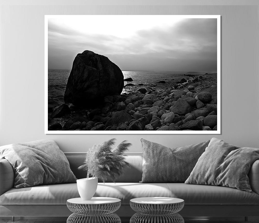 The Rock That Blocks The Sun B N W Print Poster Wall Art