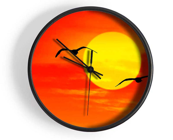 Seagulls At Sunrise Florida Clock - Wallart-Direct UK